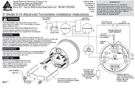 Faria Tach Wiring Diagram